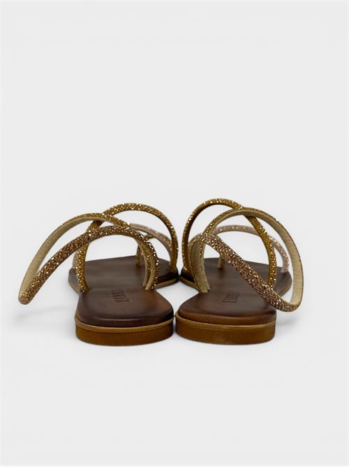 Sandalo flat infradito gold con strass IL LACCIO | ELISASTRASSGOLD